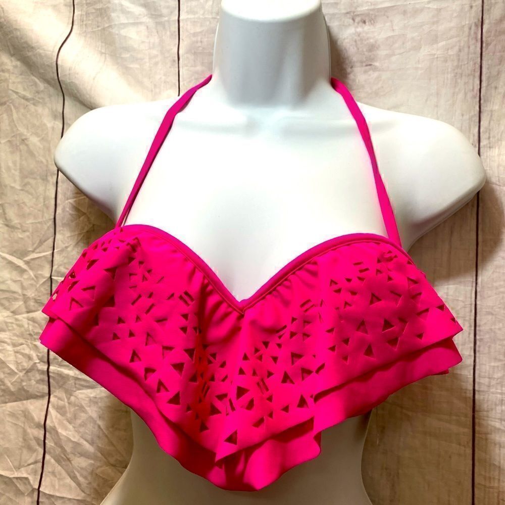 BONGO Bikini Top Sz M Pink Glo Tribal Juniors - Picture 1 of 10